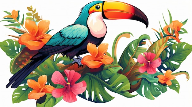 tropical bird illustration