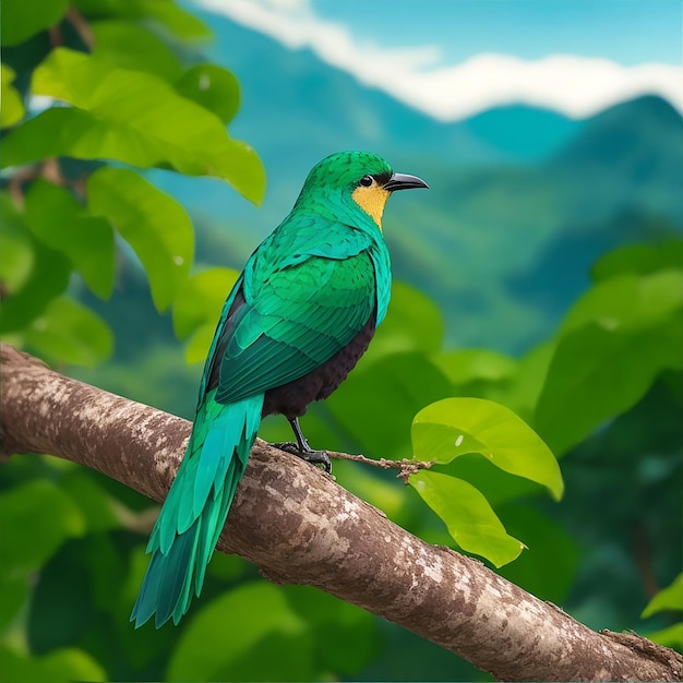 A tropical bird wallpaper background Ai generated photo