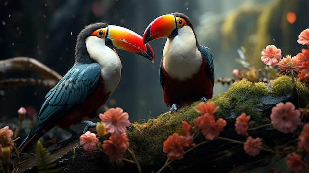 Photo tropical birds hd 8k wallpaper stock photographic image