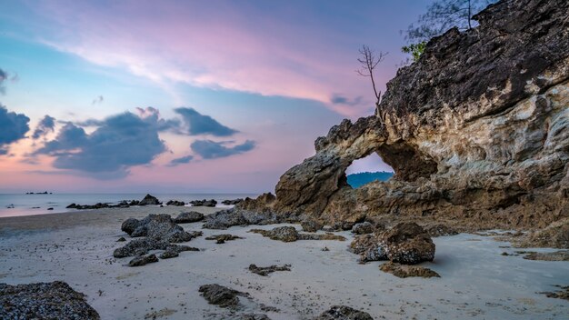 Tropical Cave Rock Island Sea 