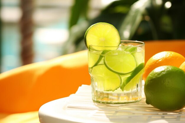 Photo tropical citrus caipirinha