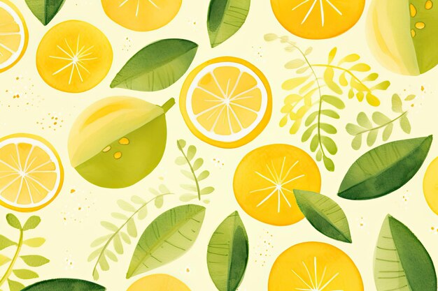 Tropical citrus delight a minimalist summer pattern