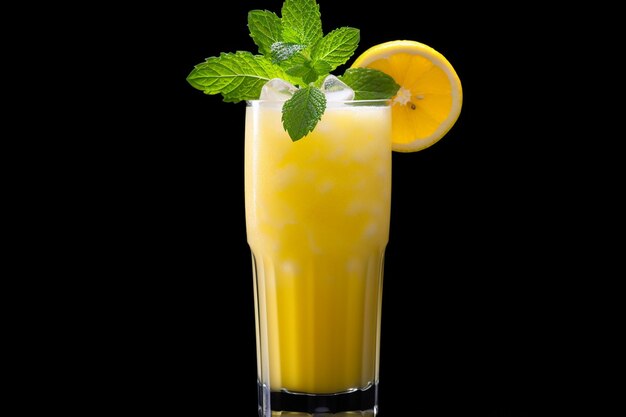 A tropical cocktail made with mango juice rum and mint