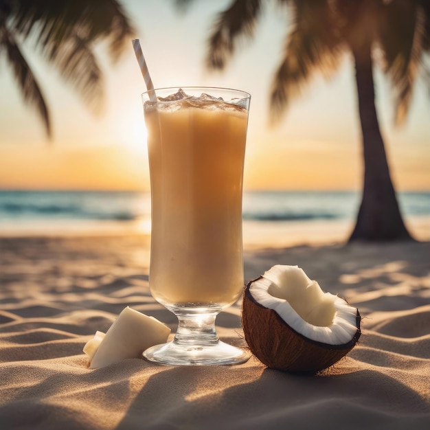 写真 熱帯ココナッツ飲み物