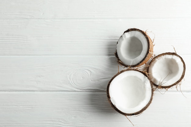 tropical coconuts on white