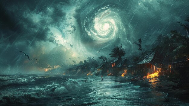 Tropical Cyclone Approaching A Coastal Wallpaper