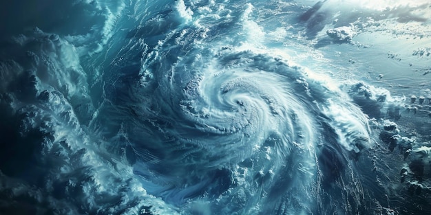 tropical cyclone as seen from Earth orbit Generative AI