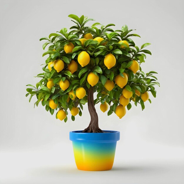 Tropical delight lifelike lime tree set in a colorful tub make your living room shine