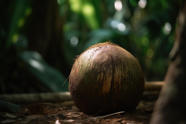 Tropical Delight Photo of a HalfCut Coconut Nature's NutrientRich Treasure