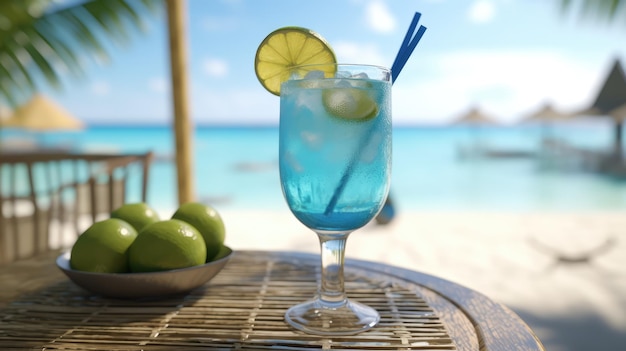 Tropical drink at the beach