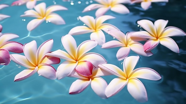 Premium AI Image | Tropical Ephemeral Dance Floating Frangipani ...