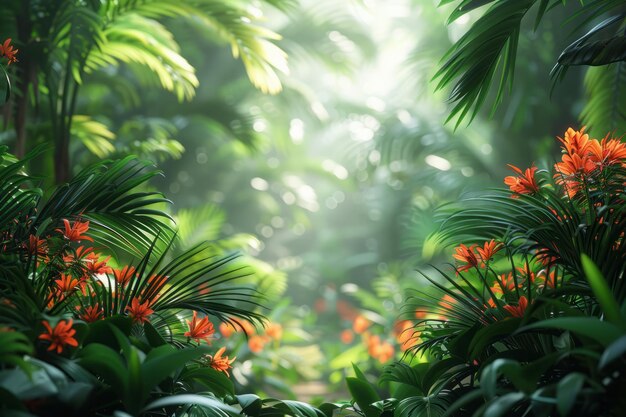 Photo tropical exotic leaves background rainforest landscape