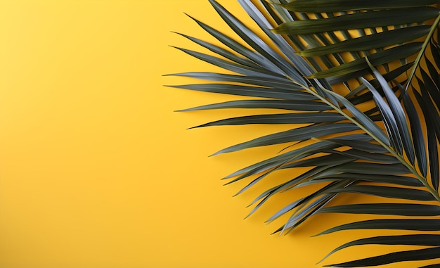 Тропический экзотический фон из пальмовых листьев Эстетическая минимальная цветочная композиция Генеративный AI