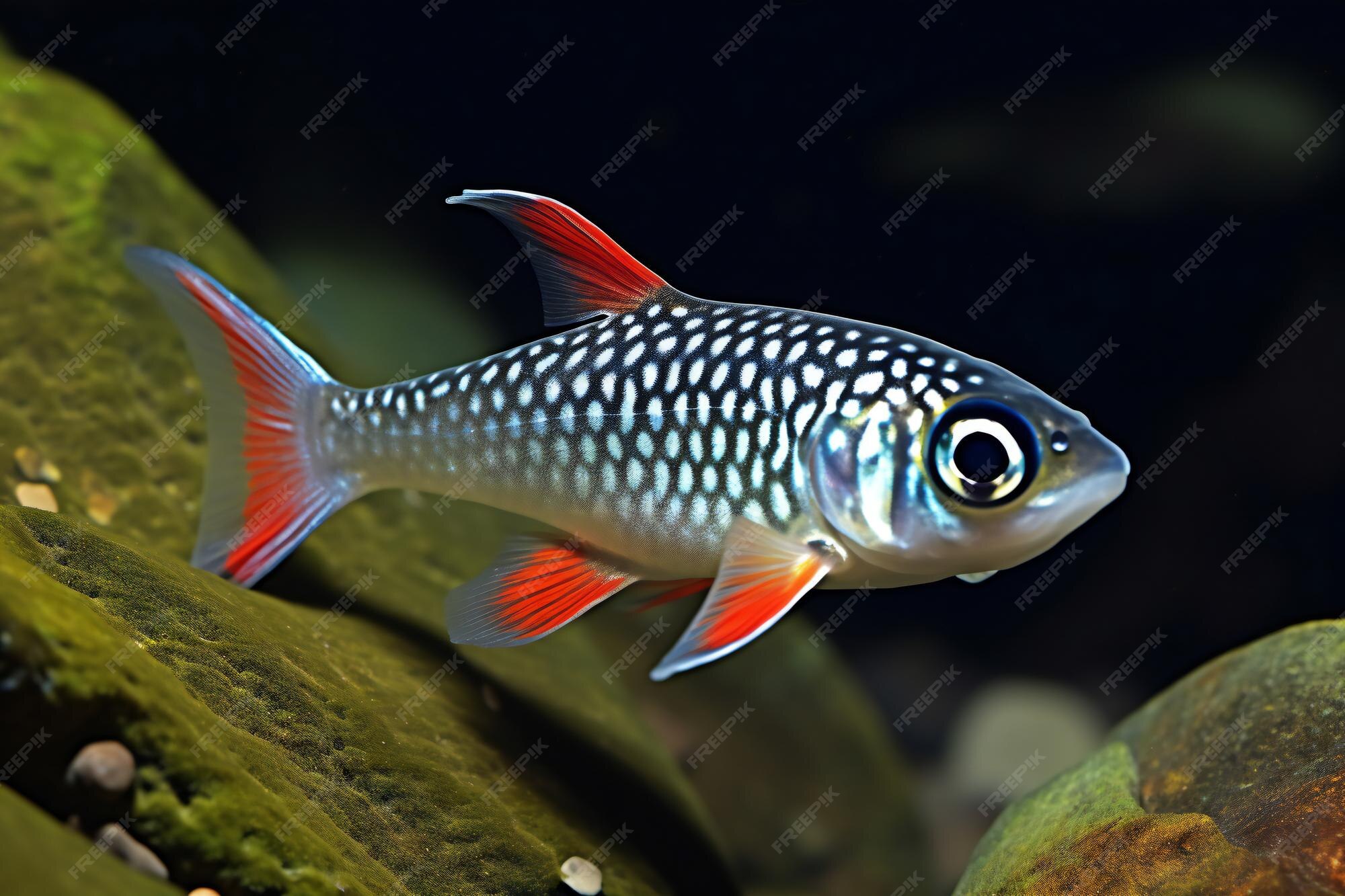 Premium Photo | Tropical fish in an aquarium closeup portrait