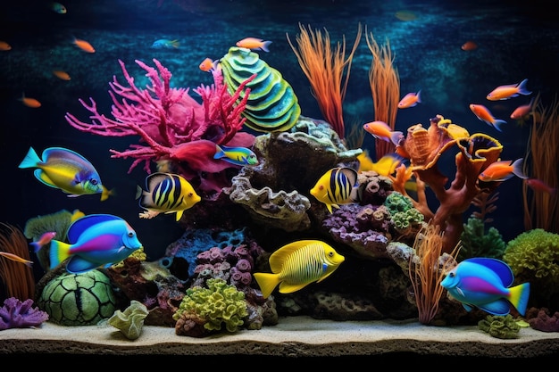 Photo tropical fish aquarium