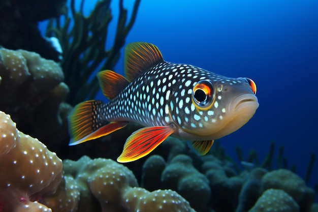 Photo tropical fish on the coral reef in the red sea