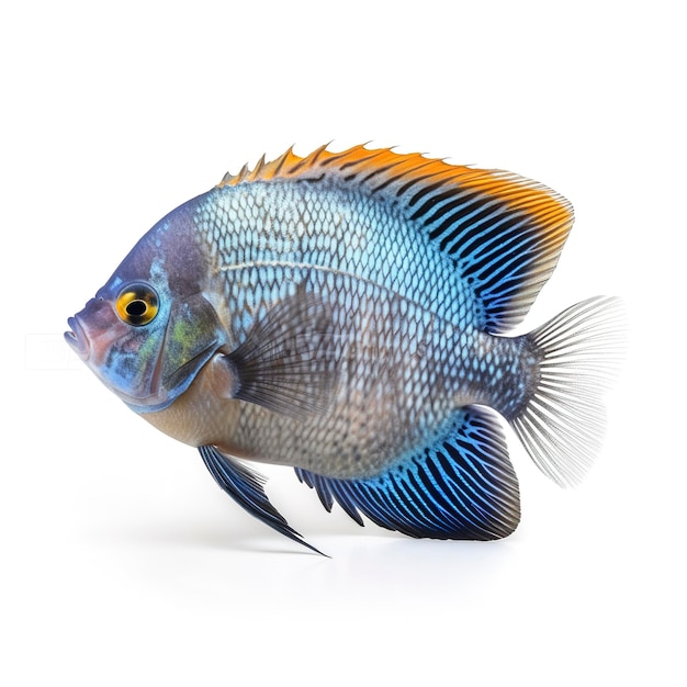 Tropical fish isolated on white background generate ai