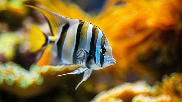 Tropical Fish Swimming in Coral Reef