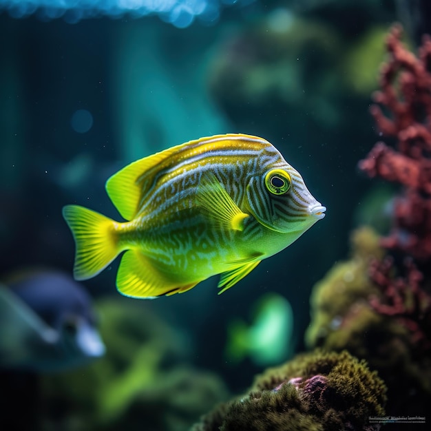 Tropical fish swimming underwater