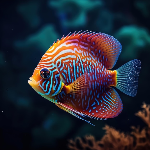тропические рыбы, плавающие под водой