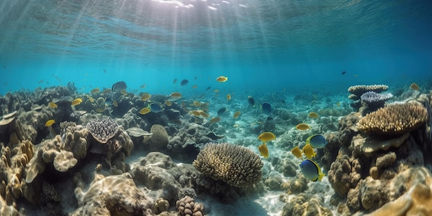 海の熱帯魚とサンゴ礁