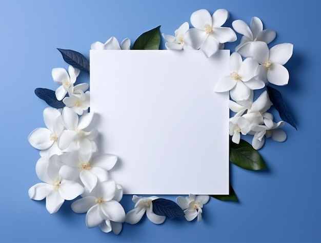 Tropical floral background copy space with paper Space for text