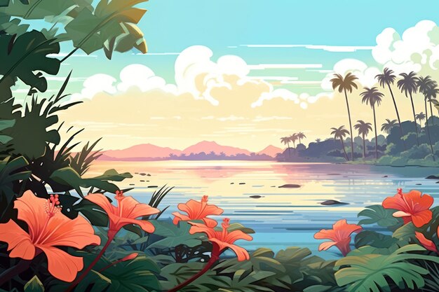 Photo tropical flower landscape outdoors tropics