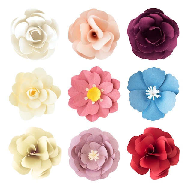 tropical flower sticker paper craft png set