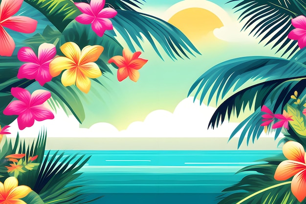 Photo tropical flowers background