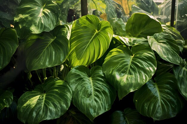 Photo tropical foliage background philodendron monstera monstera variegata