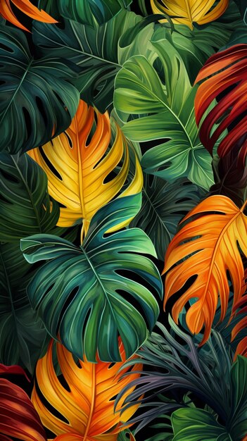 Tropical foliage decoration