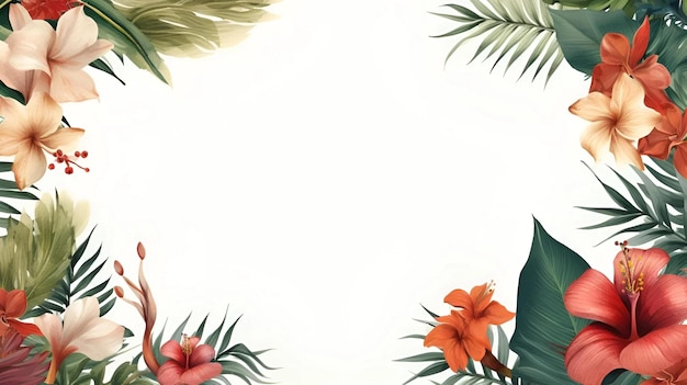 사진 열대 잎자루 디자인 프레임 자연 스타일의 배경