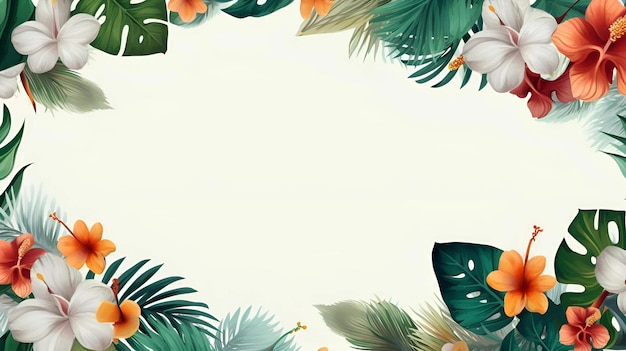 tropical foliage design frame background for nature style