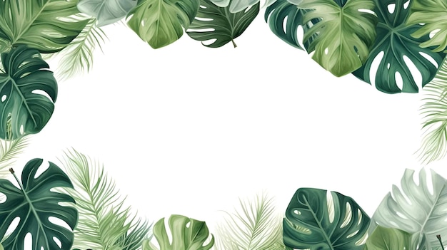 tropical foliage design frame background for nature style