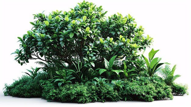 Tropical foliage plant isolated with clipping path