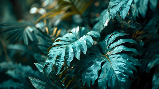 Тропическая текстура листьев естественные зеленые листья