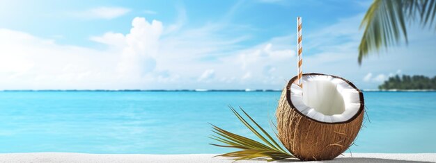 Фото Тропический свежий кокосовый коктейль