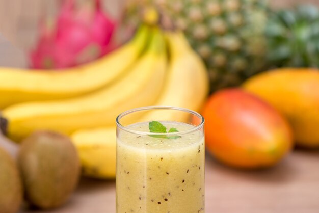 Tropical fresh fruits smoothies