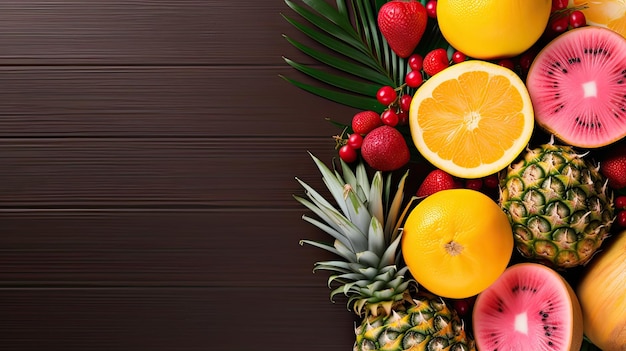 Tropical fruit background template