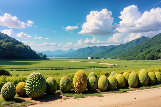 Photo tropical fruit durian delicious foreign imported fruit expensive durian wallpaper background