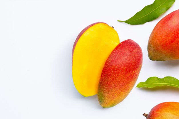 Tropical fruit, Mango . Top view