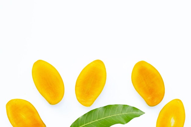 Tropical fruit Mango on white background