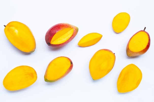 Tropical fruit Mango on white background