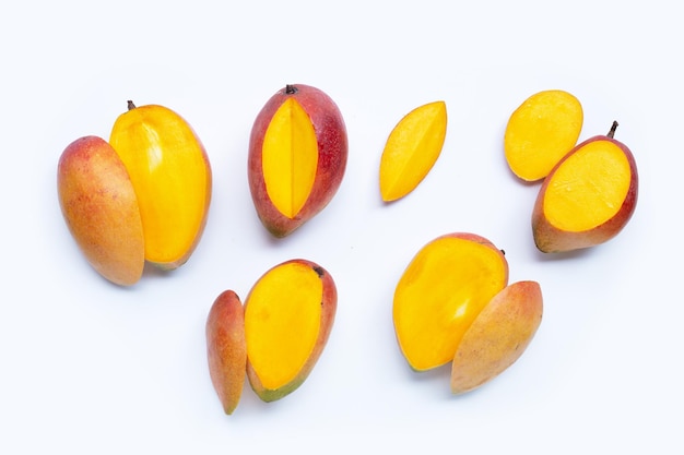 Tropical fruit Mango on white background