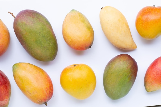 Tropical fruit Mango on white background