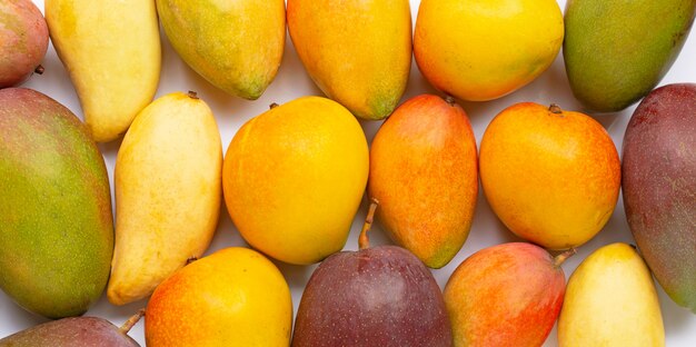 Tropical fruit, Mango on white background.