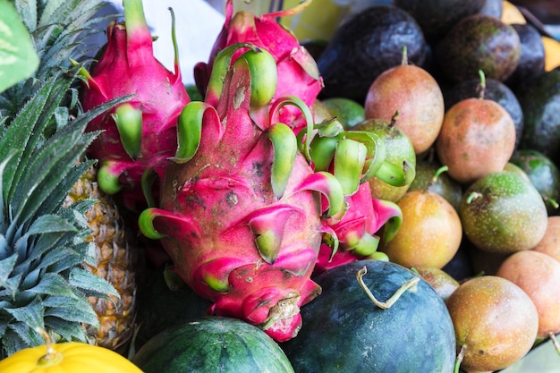 Tropical fruit in street market