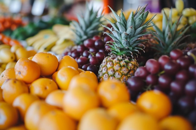 Tropical fruits background