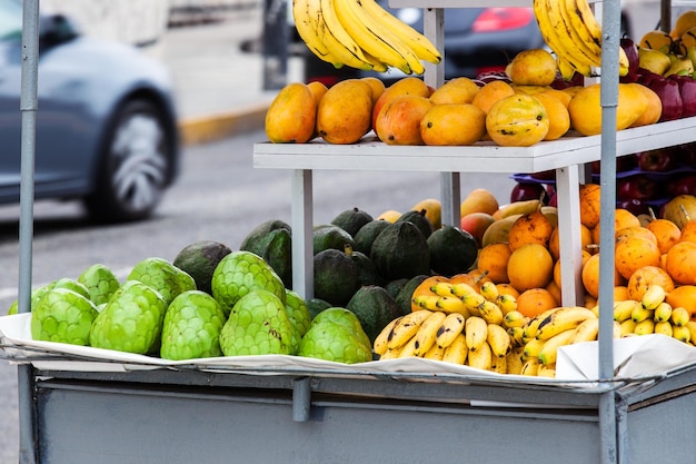 Tropical fruits at street market