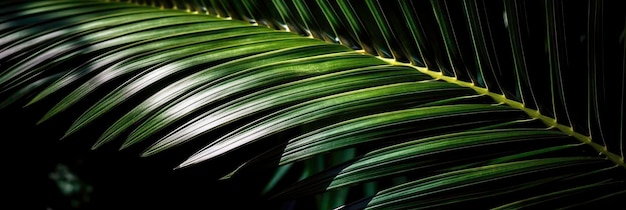 Баннер с тропическими зелеными листьями создан AI